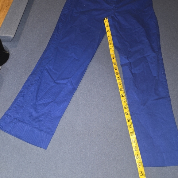 Size 6 Anne Klein Royal Blue Cropped Slip On Pants Casual Chic Minimalist Work - Picture 5 of 7
